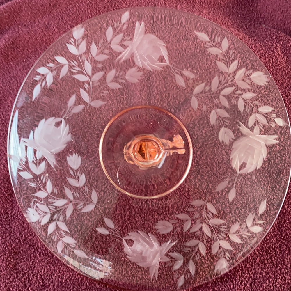 Depression Glass Serving Plate - Vintage - Picture 3 of 5